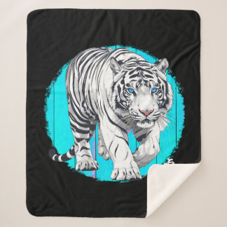 White Tiger Sherpa Blanket Sherpadecke