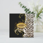 White Tiger skin Birthday party Einladung (Stehend Vorderseite)