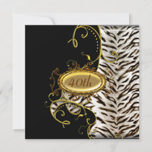 White Tiger skin Birthday party Einladung