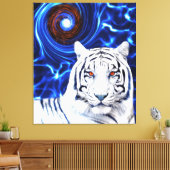 White Tiger Spirit Animal Vortex Stretch Leinwand (Insitu (Wohnzimmer))