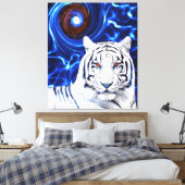 White Tiger Spirit Animal Vortex Stretch Leinwand (Insitu (Schlafzimmer))