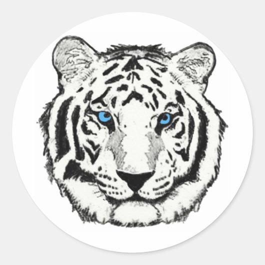 White Tiger Sticker (Vorderseite)