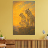 White Tiger • Sunlit Peak Ancestral Lineage | ManJ Leinwanddruck (Insitu (Wohnzimmer))