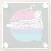 White Tiger Sunset Glasuntersetzer (Rückseite)