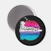 White Tiger Sunset Magnet (Vorderseite/Rückseite)