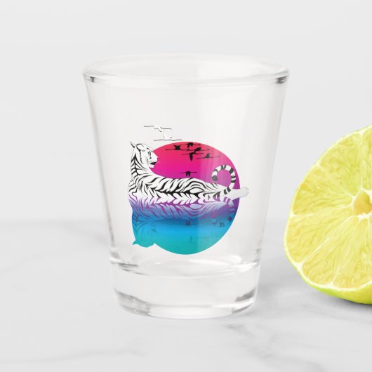 White Tiger Sunset Schnapsglas (Vorderseite)