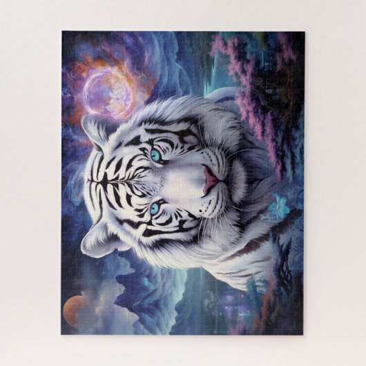 White Tiger Surreal Fantasy Art Puzzle (Vertikal)