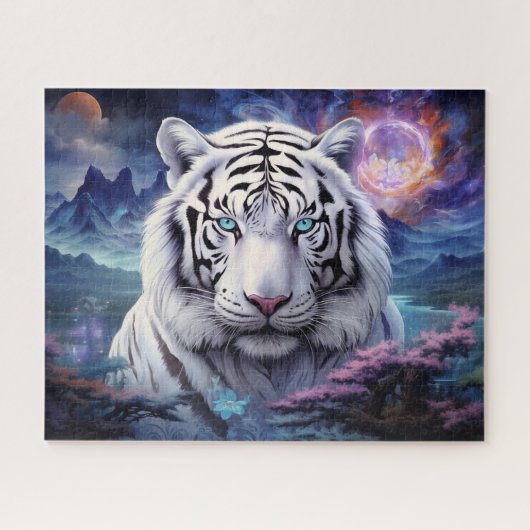 White Tiger Surreal Fantasy Art Puzzle (Horizontal)