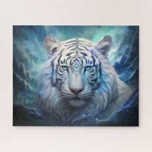 White Tiger Surreal Mysasy Fantasy Art Puzzle