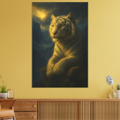 white tiger, tiger art, big cat art, wildlife pain leinwanddruck (Insitu (Wohnzimmer))