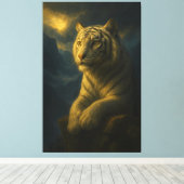 white tiger, tiger art, big cat art, wildlife pain leinwanddruck (Insitu (Holzboden))