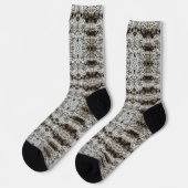 White Tiger Tree Bark Patterned Socken (Linkes Detail)