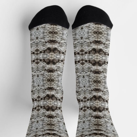 White Tiger Tree Bark Patterned Socken (Oben)