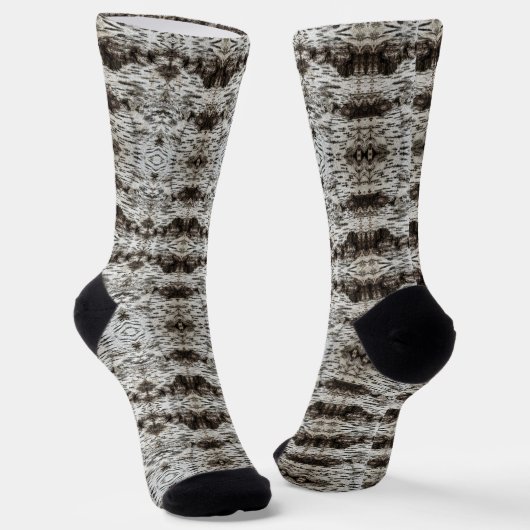White Tiger Tree Bark Patterned Socken (Gewinkelt)
