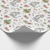 White Tiger und Snow Leopard Weihnachtswrapping Geschenkpapier (Ecke)