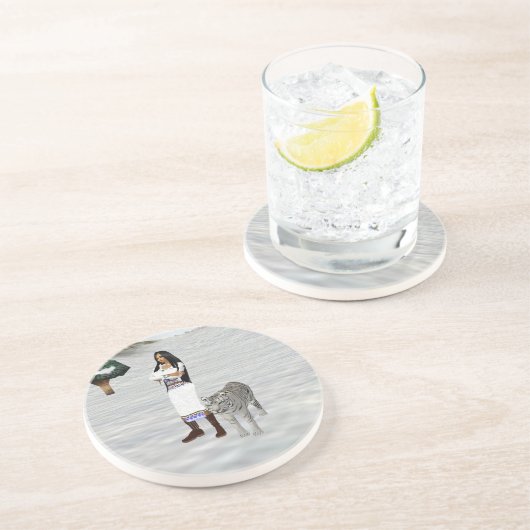 White Tiger Untersetzer (Seite)