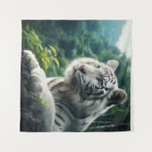 White Tiger Wandteppich (Vorderseite (Horizontal))