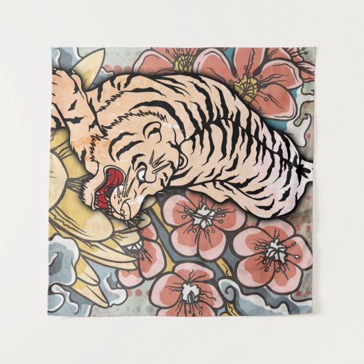 White Tiger Wandteppich (Vorderseite (Horizontal))