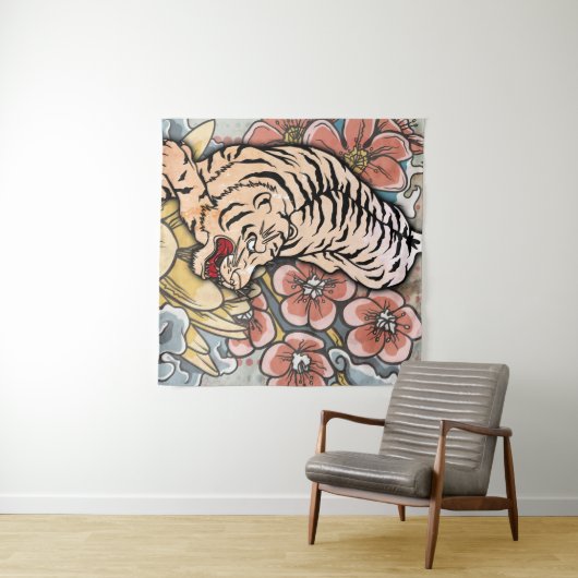 White Tiger Wandteppich (Beispiel (Horizontal))