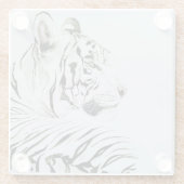 White Tiger Watercolor Glasuntersetzer (Rückseite)