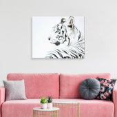 White Tiger Watercolor Leinwanddruck (Insitu (Wohnzimmer))