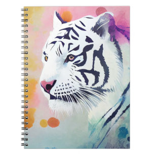 White Tiger Wild Nature Tierfarben Malerei Notizblock