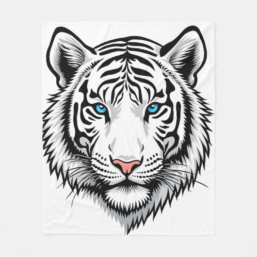 White tiger with blue eyes fleecedecke (Vorderseite)