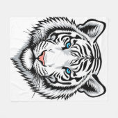 White tiger with blue eyes fleecedecke (Vorderseite (Horizontal))