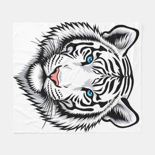 White tiger with blue eyes fleecedecke (Vorderseite (Horizontal))
