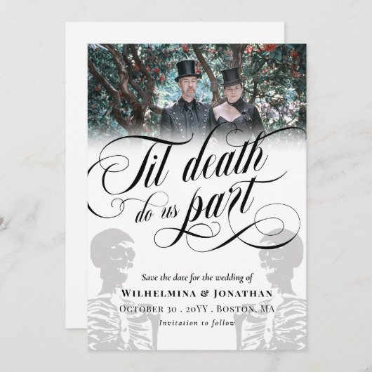 White Til Death Do us Part Foto Save the Date (Vorne/Hinten)