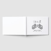 White Till Death Skeleton Hands Wedding Guest Book Gästebuch (Voll)