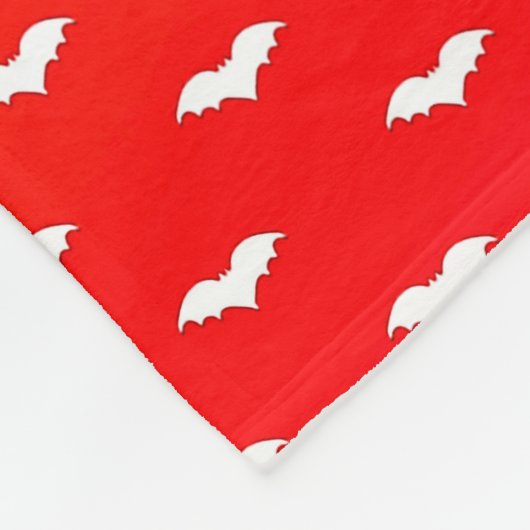 White Tiny Bats Red Fleecedecke (Ecke)