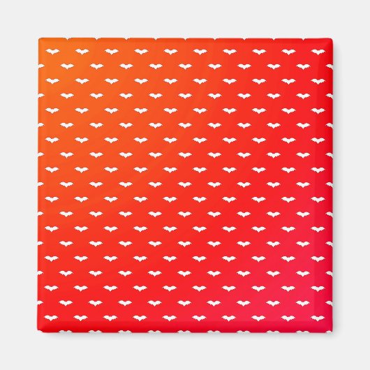 White Tiny Bats Red Magnet (Vorne)