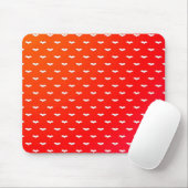 White Tiny Bats Red Mousepad (Mit Mouse)