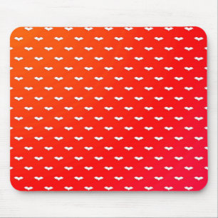 White Tiny Bats Red Mousepad