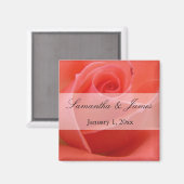 White Tipped Pink Rose Personal Wedding Magnet (Vorderseite/Rückseite)