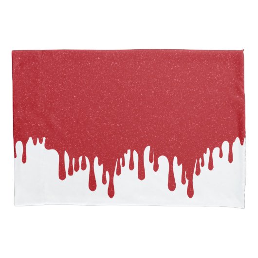 White & Tomato Red Drip Pillowcase – Customizable Kissenbezug (Vorderseite)