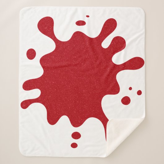 White & Tomato Red Splash Custom Sherpa Blanket Sherpadecke (Vorderseite)