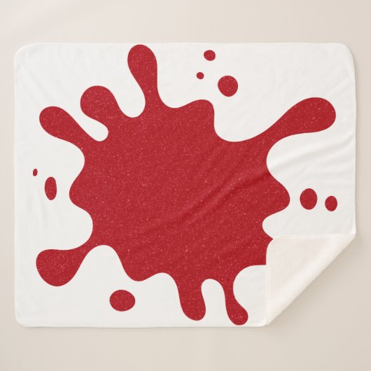 White & Tomato Red Splash Custom Sherpa Blanket Sherpadecke (Vorderseite (Horizontal))
