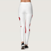 White & Tomato Red Splash Leggings – Customizable (Rückseite)