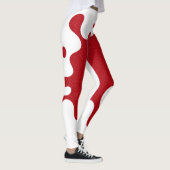 White & Tomato Red Splash Leggings – Customizable (Rechts)