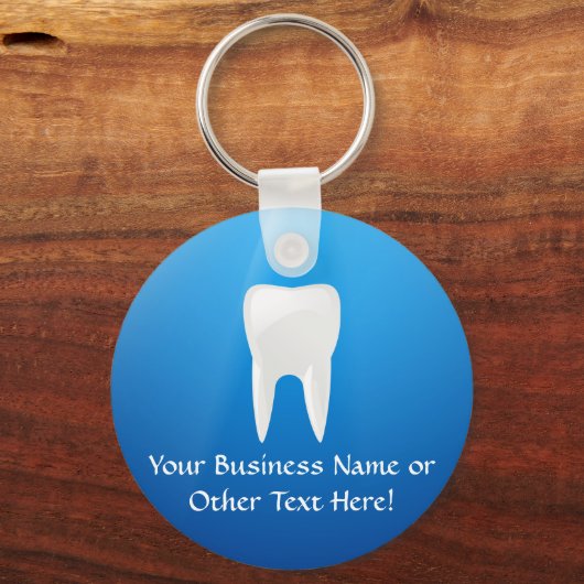 White Tooth auf blauem Hintergrund Schlüsselanhänger (Rückseite)