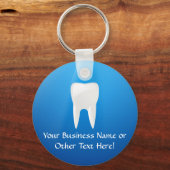 White Tooth auf blauem Hintergrund Schlüsselanhänger (Vorderseite)