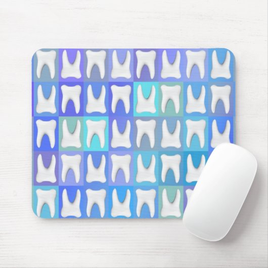 White Tooth Blue Box Muster Dentist Mousepad (Mit Mouse)