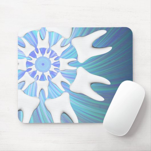 White Tooth Mandala Design Dentist Mousepad (Mit Mouse)