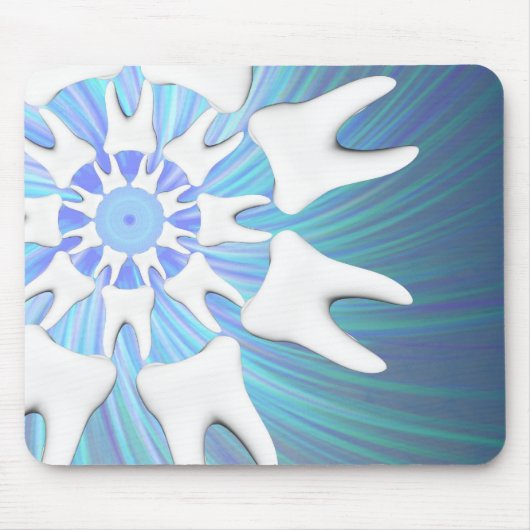 White Tooth Mandala Design Dentist Mousepad (Vorne)