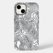White Topographic Line Art 🌍 Case-Mate iPhone Hülle (Rückseite)