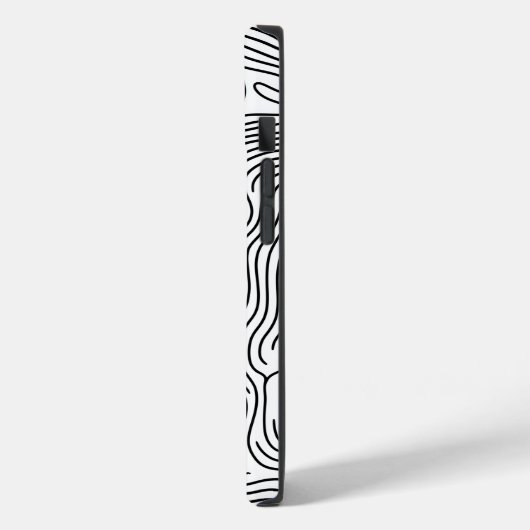 White Topographic Line Art 🌍 Case-Mate iPhone Hülle (Rückseite / Links)