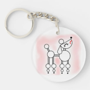 White Toy Poodle Acrylic Schlüsselanhänger