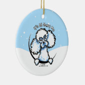 White Toy Poodle alles rund um mich Weihnachten Keramik Ornament (Rechts)